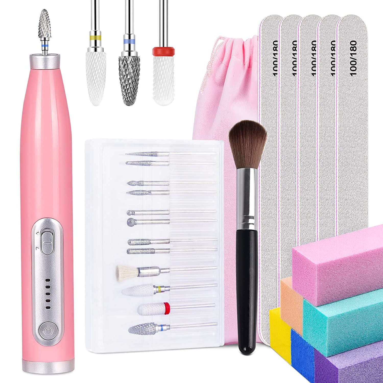 Nail Drill, IKOCO Electric Nail Drill Cordless Nail Dremel with Efile Nail Drill Bits Kit for Gel Cuticle Acrylic Nails Professional