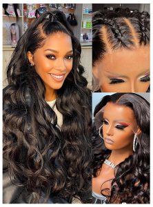 Labhairs 180 Density HD 13×4 Full Lace Front Wigs Human Hair For Women, HD Transparent Lace Frontal Wig Pre Plucked Bleached Knots, Virgin Hair with More Invisible Crystal Lace Easier To Install