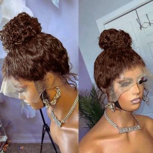 360 Lace Front Wigs Human Hair 20 inch 200% Density 360 Afro Kinky Human Hair Wig Chestnut Brown Colored Human Hair Wigs For Black Women PRIMELACE Brazilain Kinky Lace Front Wigs Human Hair Pre Plucked Full
